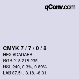 カラーコード: CMYK 7 / 7 / 0 / 8 | qconv.com