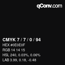 Color code: CMYK 7 / 7 / 0 / 94 | qconv.com