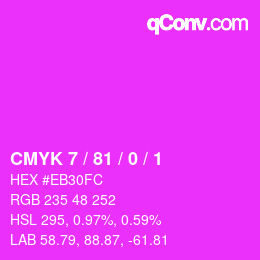 カラーコード: CMYK 7 / 81 / 0 / 1 | qconv.com