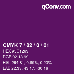 Color code: CMYK 7 / 82 / 0 / 61 | qconv.com