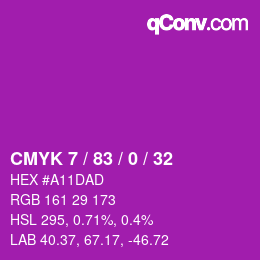 Color code: CMYK 7 / 83 / 0 / 32 | qconv.com