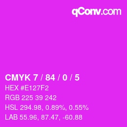 Color code: CMYK 7 / 84 / 0 / 5 | qconv.com