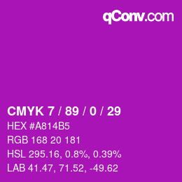 Color code: CMYK 7 / 89 / 0 / 29 | qconv.com