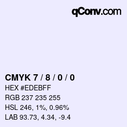 颜色代码: CMYK 7 / 8 / 0 / 0 | qconv.com