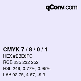 Farbcode: CMYK 7 / 8 / 0 / 1 | qconv.com