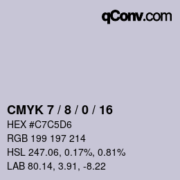 Farbcode: CMYK 7 / 8 / 0 / 16 | qconv.com