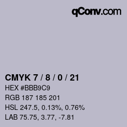 Color code: CMYK 7 / 8 / 0 / 21 | qconv.com