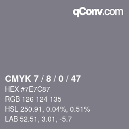 Color code: CMYK 7 / 8 / 0 / 47 | qconv.com