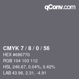 Color code: CMYK 7 / 8 / 0 / 56 | qconv.com