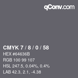 Color code: CMYK 7 / 8 / 0 / 58 | qconv.com