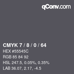 颜色代码: CMYK 7 / 8 / 0 / 64 | qconv.com