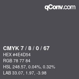 Color code: CMYK 7 / 8 / 0 / 67 | qconv.com