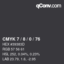颜色代码: CMYK 7 / 8 / 0 / 76 | qconv.com