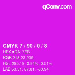 カラーコード: CMYK 7 / 90 / 0 / 8 | qconv.com