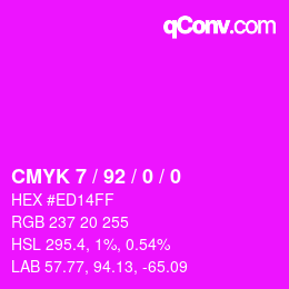 Color code: CMYK 7 / 92 / 0 / 0 | qconv.com
