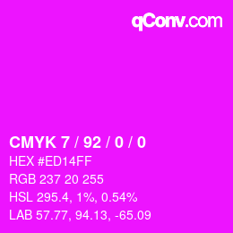 Color code: CMYK 7 / 92 / 0 / 0 | qconv.com