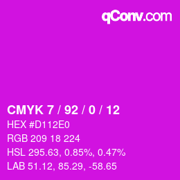 カラーコード: CMYK 7 / 92 / 0 / 12 | qconv.com