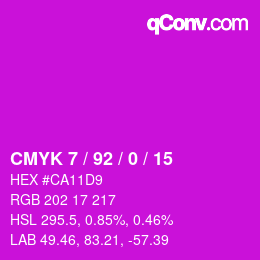 カラーコード: CMYK 7 / 92 / 0 / 15 | qconv.com