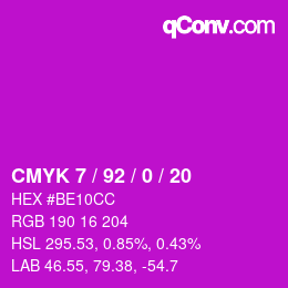 カラーコード: CMYK 7 / 92 / 0 / 20 | qconv.com
