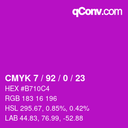 Color code: CMYK 7 / 92 / 0 / 23 | qconv.com