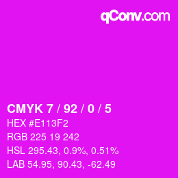 Color code: CMYK 7 / 92 / 0 / 5 | qconv.com