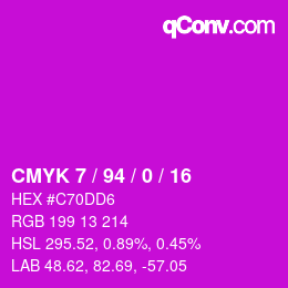 Color code: CMYK 7 / 94 / 0 / 16 | qconv.com