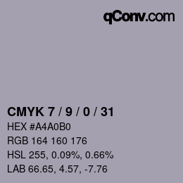 Color code: CMYK 7 / 9 / 0 / 31 | qconv.com