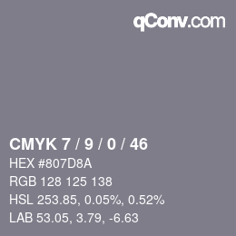 Color code: CMYK 7 / 9 / 0 / 46 | qconv.com