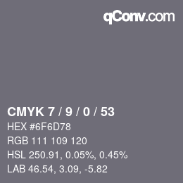 Color code: CMYK 7 / 9 / 0 / 53 | qconv.com