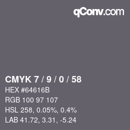 Color code: CMYK 7 / 9 / 0 / 58 | qconv.com