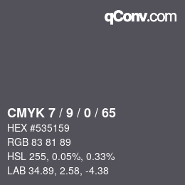 Color code: CMYK 7 / 9 / 0 / 65 | qconv.com