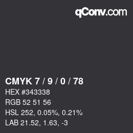颜色代码: CMYK 7 / 9 / 0 / 78 | qconv.com