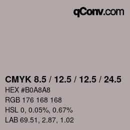 カラーコード: CMYK 8.5 / 12.5 / 12.5 / 24.5 | qconv.com