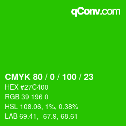 Color code: CMYK 80 / 0 / 100 / 23 | qconv.com