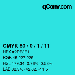 Color code: CMYK 80 / 0 / 1 / 11 | qconv.com