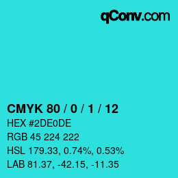 Color code: CMYK 80 / 0 / 1 / 12 | qconv.com
