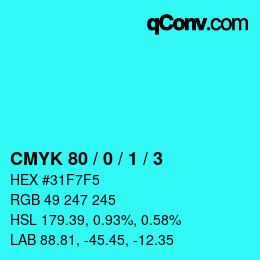 Color code: CMYK 80 / 0 / 1 / 3 | qconv.com