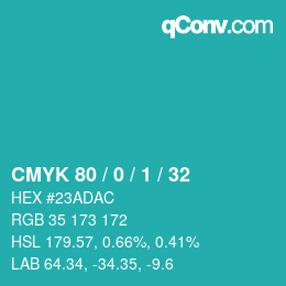 Color code: CMYK 80 / 0 / 1 / 32 | qconv.com