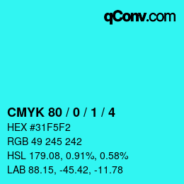 Color code: CMYK 80 / 0 / 1 / 4 | qconv.com