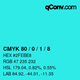 Color code: CMYK 80 / 0 / 1 / 8 | qconv.com