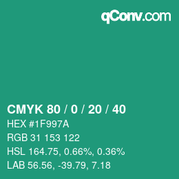 Color code: CMYK 80 / 0 / 20 / 40 | qconv.com