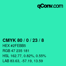 Color code: CMYK 80 / 0 / 23 / 8 | qconv.com