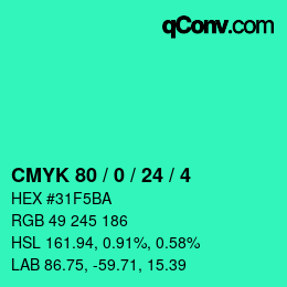 Color code: CMYK 80 / 0 / 24 / 4 | qconv.com