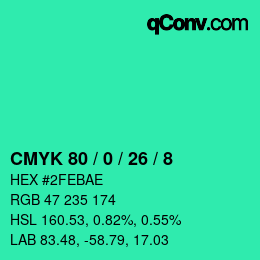 Color code: CMYK 80 / 0 / 26 / 8 | qconv.com
