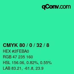 Color code: CMYK 80 / 0 / 32 / 8 | qconv.com