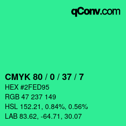 Color code: CMYK 80 / 0 / 37 / 7 | qconv.com