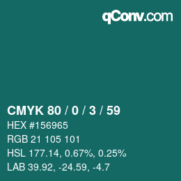 Color code: CMYK 80 / 0 / 3 / 59 | qconv.com