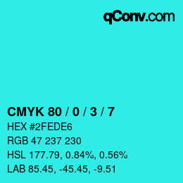Color code: CMYK 80 / 0 / 3 / 7 | qconv.com