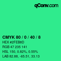 Color code: CMYK 80 / 0 / 40 / 8 | qconv.com