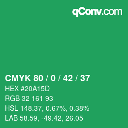 Color code: CMYK 80 / 0 / 42 / 37 | qconv.com